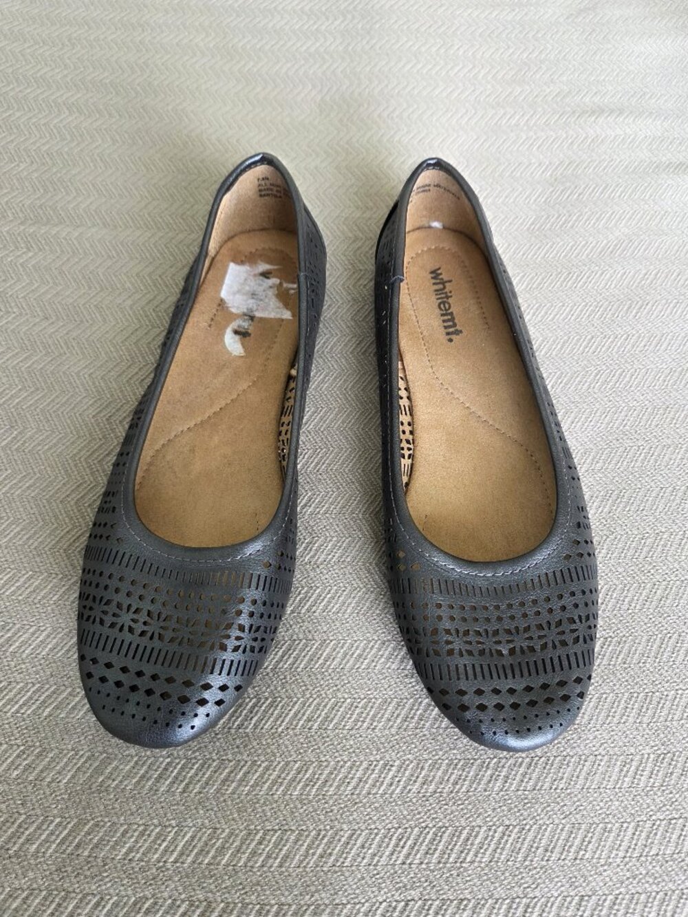 Cliffs by White Mountain Dark Gray Slip-On Perforated Ballet Flats